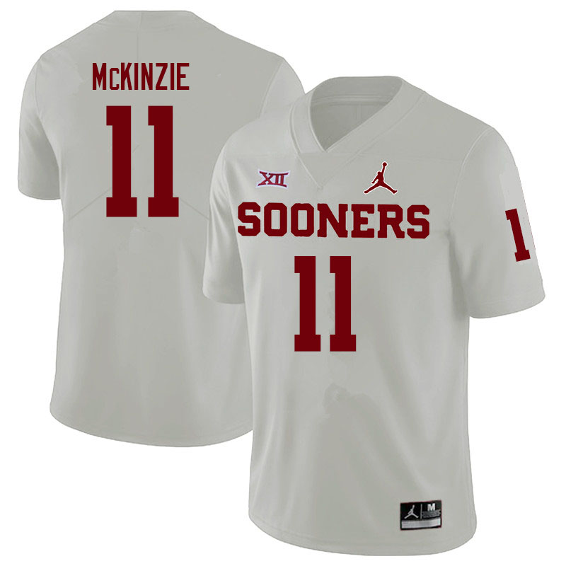 Men #11 Kobie McKinzie Oklahoma Sooners College Football Jerseys Sale-White - Click Image to Close